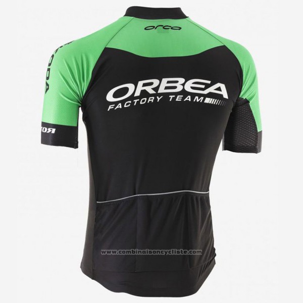 2017 Maillot Cyclisme Orbea Noir et Vert Manches Courtes et Cuissard