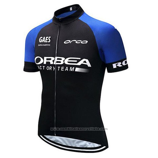 2018 Maillot Cyclisme Orbea Noir et Bleu Manches Courtes et Cuissard