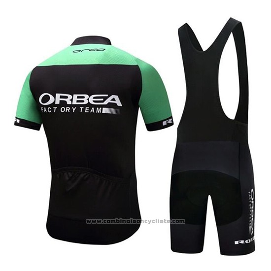 2018 Maillot Cyclisme Orbea Noir et Vert Manches Courtes et Cuissard