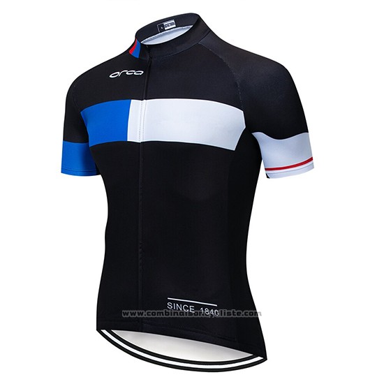 2019 Maillot Cyclisme Orbea Noir Bleu Blanc Manches Courtes et Cuissard