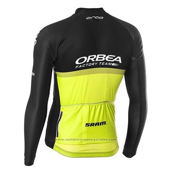 2020 Maillot Cyclisme Orbea Noir Jaune Manches Longues et Cuissard