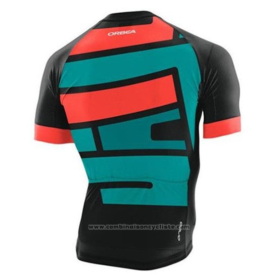 2020 Maillot Cyclisme Orbea Noir Orange Vert Manches Courtes et Cuissard