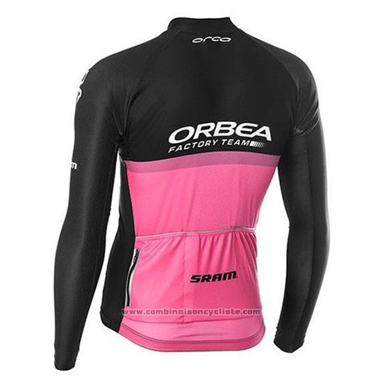 2020 Maillot Cyclisme Orbea Noir Rose Manches Longues et Cuissard