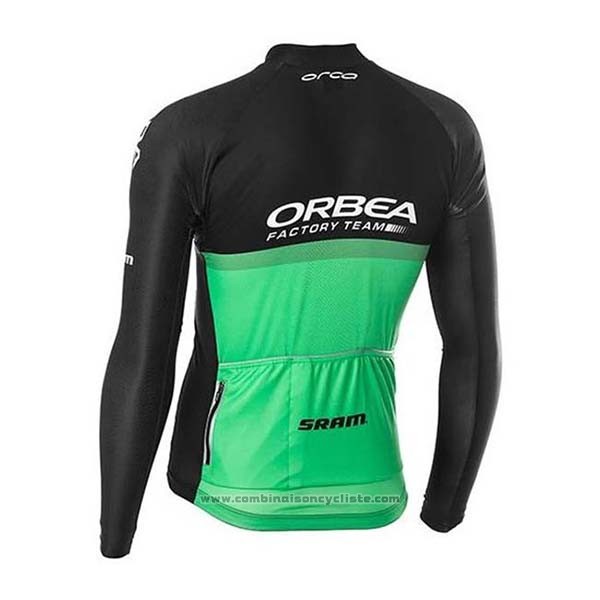 2020 Maillot Cyclisme Orbea Noir Vert Manches Longues et Cuissard