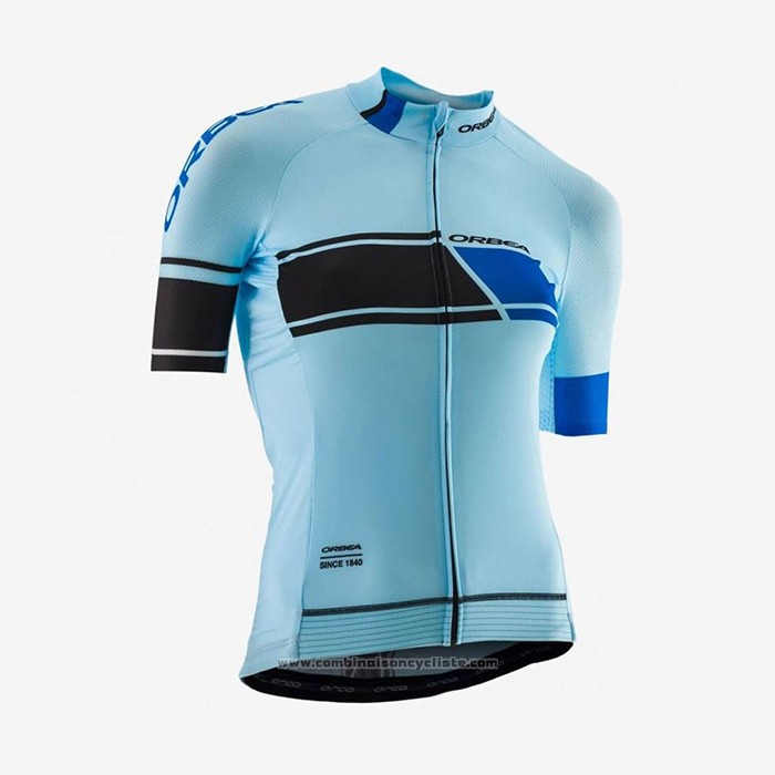 2021 Maillot Cyclisme Orbea Bleu Clair Manches Courtes et Cuissard