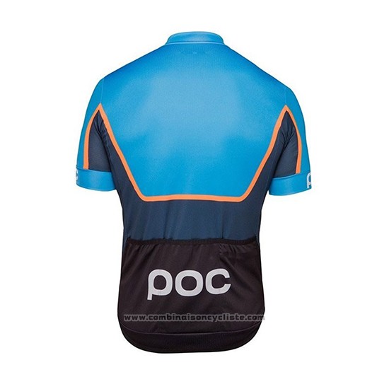 2018 Maillot Cyclisme POC Essential Road Block Bleu Manches Courtes et Cuissard