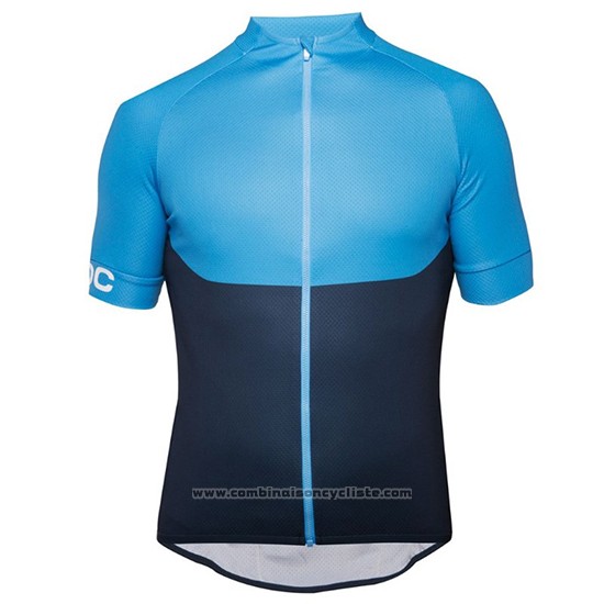 2018 Maillot Cyclisme POC Essential XC Bleu Manches Courtes et Cuissard