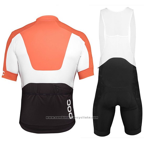 2018 Maillot Cyclisme POC Orange Blanc Noir Manches Courtes et Cuissard