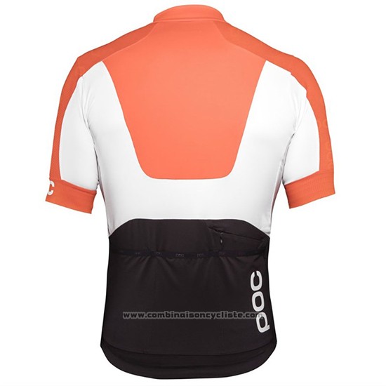 2018 Maillot Cyclisme POC Orange Blanc Noir Manches Courtes et Cuissard