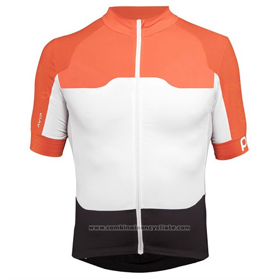 2018 Maillot Cyclisme POC Orange et Blanc Manches Courtes et Cuissard