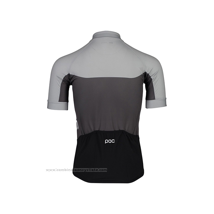 2021 Maillot Cyclisme POC Gris Manches Courtes et Cuissard