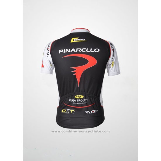 2010 Maillot Cyclisme Pinarello Noir et Rouge Manches Courtes et Cuissard