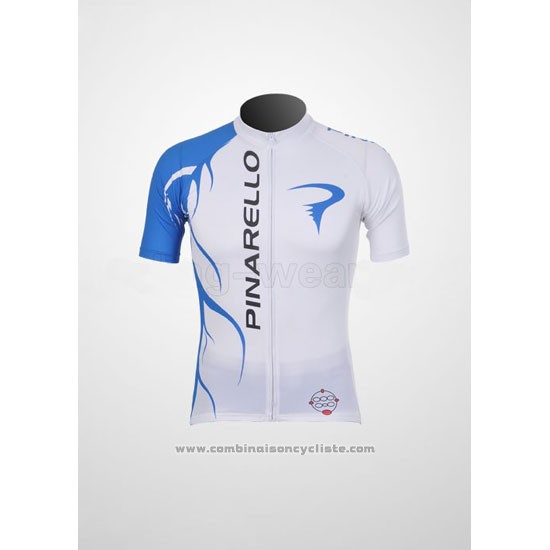 2011 Maillot Cyclisme Pinarello Azur et Blanc Manches Courtes et Cuissard