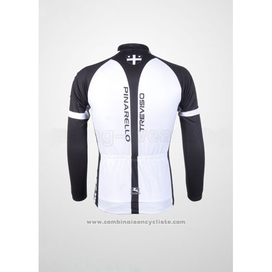 2012 Maillot Cyclisme Pinarello Noir et Blanc Manches Longues et Cuissard