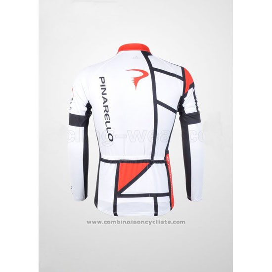 2012 Maillot Cyclisme Pinarello Rouge et Blanc Manches Longues et Cuissard