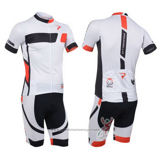 2013 Maillot Cyclisme Pinarello Noir et Blanc Manches Courtes et Cuissard