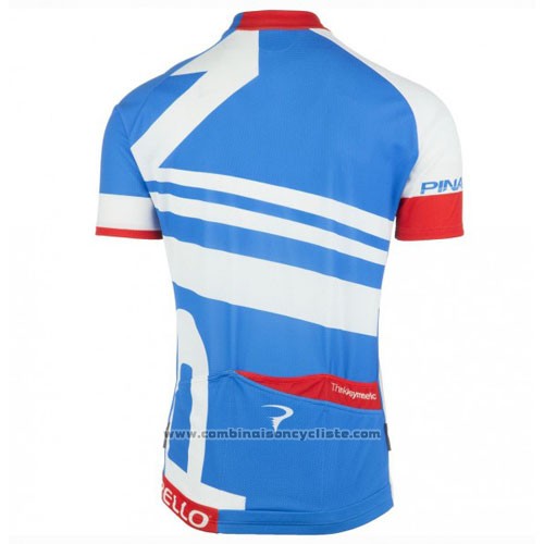 2016 Maillot Cyclisme Pinarello Bleu et Blanc Manches Courtes et Cuissard