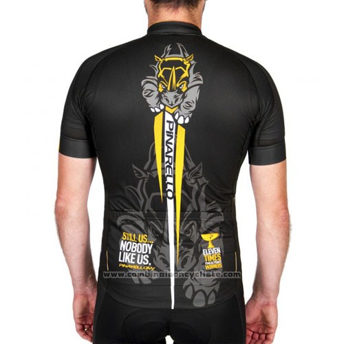 2016 Maillot Cyclisme Pinarello Jaune et Noir Manches Courtes et Cuissard