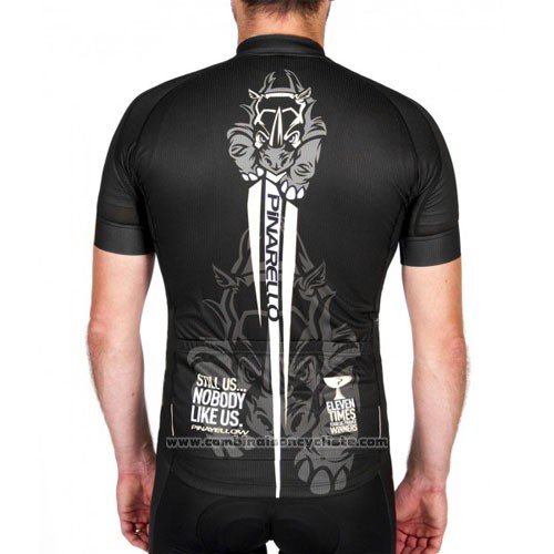 2016 Maillot Cyclisme Pinarello Noir et Blanc Manches Courtes et Cuissard