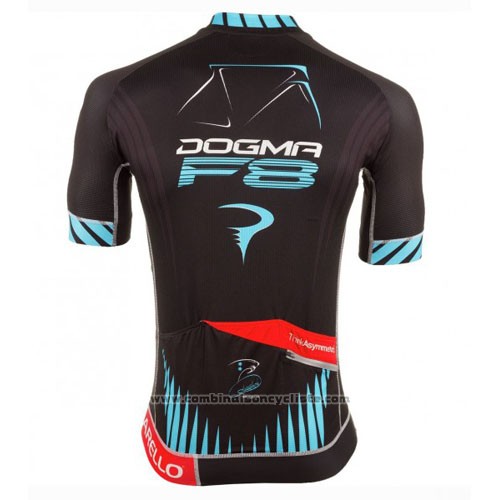 2016 Maillot Cyclisme Pinarello Noir et Bleu Manches Courtes et Cuissard