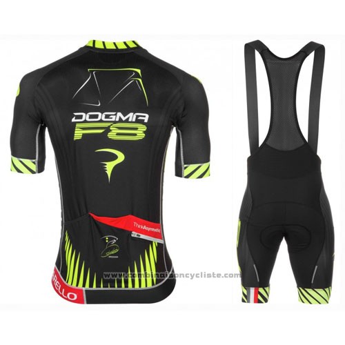 2016 Maillot Cyclisme Pinarello Noir et Jaune Manches Courtes et Cuissard