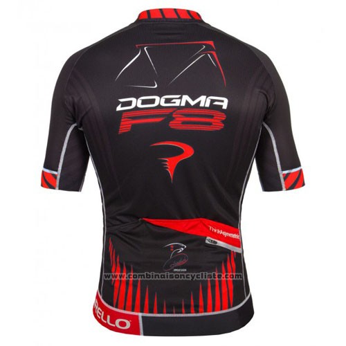 2016 Maillot Cyclisme Pinarello Noir et Rouge Manches Courtes et Cuissard