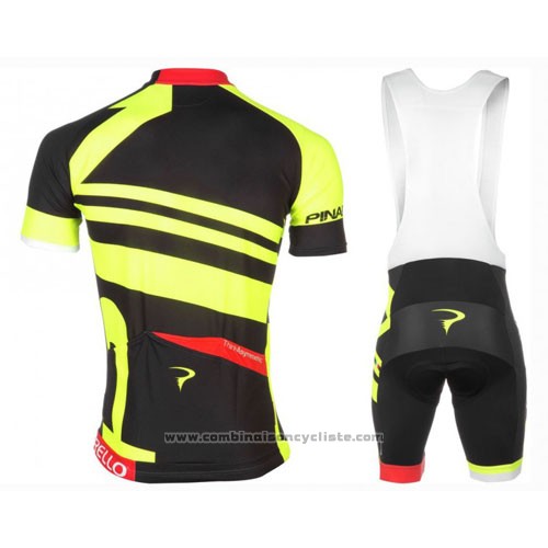 2016 Maillot Cyclisme Pinarello Rouge et Jaune Manches Courtes et Cuissard