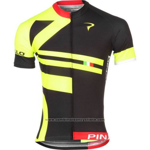 2016 Maillot Cyclisme Pinarello Rouge et Jaune Manches Courtes et Cuissard