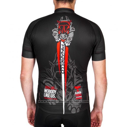 2016 Maillot Cyclisme Pinarello Rouge et Noir Manches Courtes et Cuissard