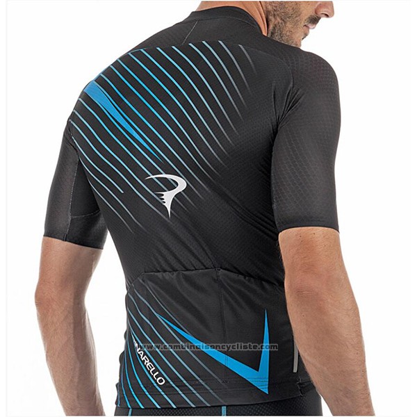 2017 Maillot Cyclisme Pinarello Bleu et Noir Manches Courtes et Cuissard