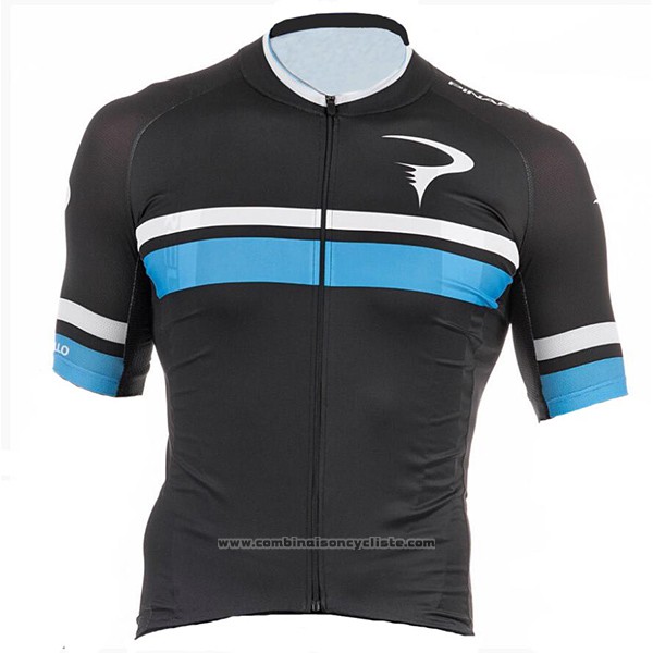 2017 Maillot Cyclisme Pinarello Noir et Bleu Manches Courtes et Cuissard