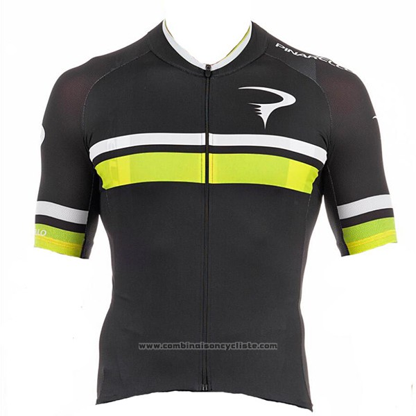 2017 Maillot Cyclisme Pinarello Noir et Jaune Manches Courtes et Cuissard