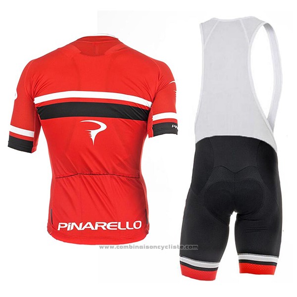 2017 Maillot Cyclisme Pinarello Rouge Manches Courtes et Cuissard