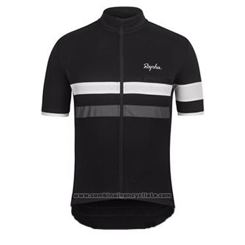 2015 Maillot Cyclisme Rapha Noir et Blanc Manches Courtes et Cuissard
