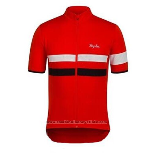 2015 Maillot Cyclisme Rapha Noir et Rouge Manches Courtes et Cuissard
