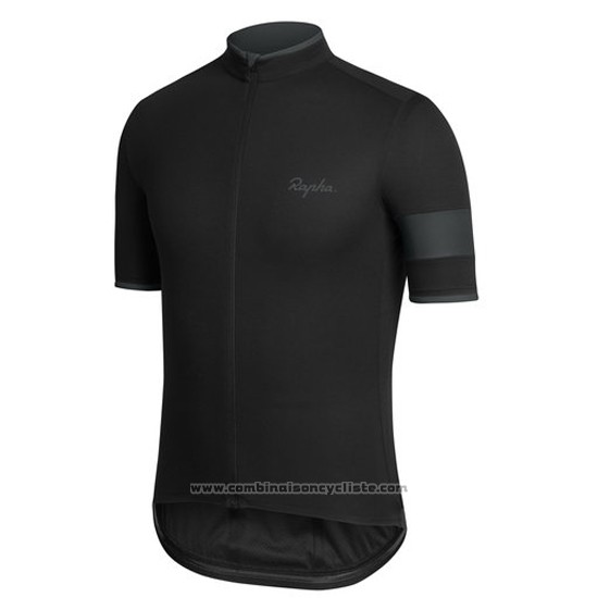 2016 Maillot Cyclisme Rapha Blanc et Noir Manches Courtes et Cuissard