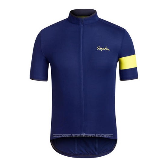 2016 Maillot Cyclisme Rapha Bleu et Noir Manches Courtes et Cuissard