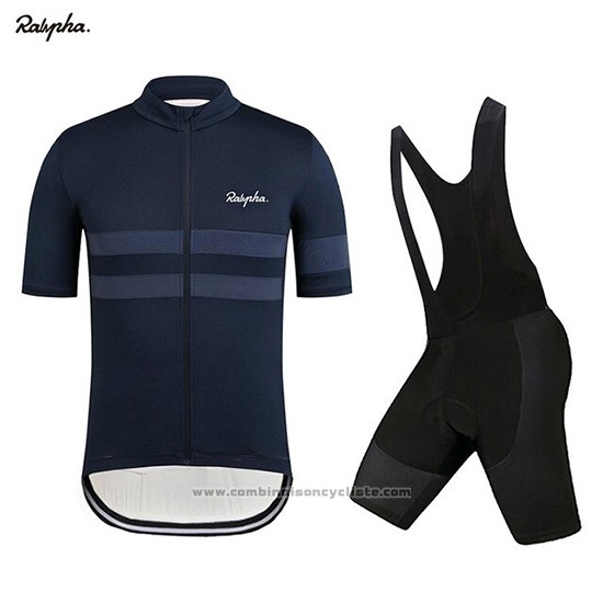 2019 Maillot Cyclisme Rapha Fonce Bleu Manches Courtes et Cuissard