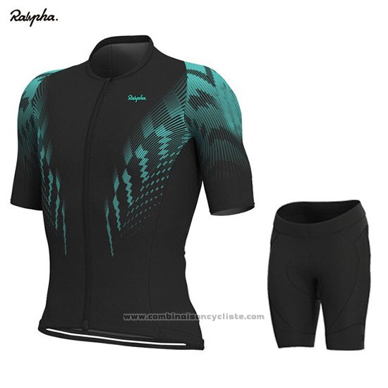 2019 Maillot Cyclisme Rapha Noir Vert Manches Courtes et Cuissard