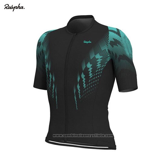 2019 Maillot Cyclisme Rapha Noir Vert Manches Courtes et Cuissard