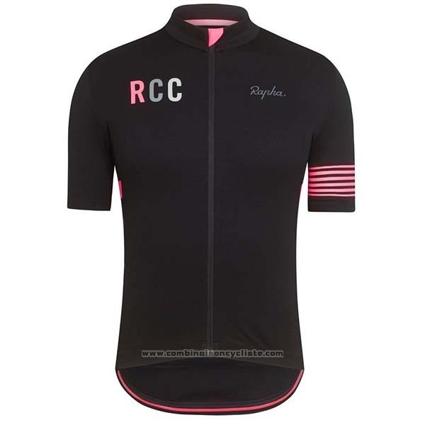 2019 Maillot Cyclisme Rapha Noir Rose Manches Courtes et Cuissard