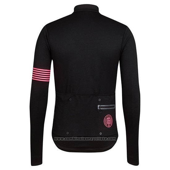 2019 Maillot Cyclisme Rapha Noir Rose Manches Longues et Cuissard