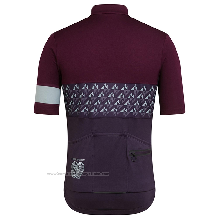 2021 Maillot Cyclisme Rapha Fonce Violet Manches Courtes et Cuissard