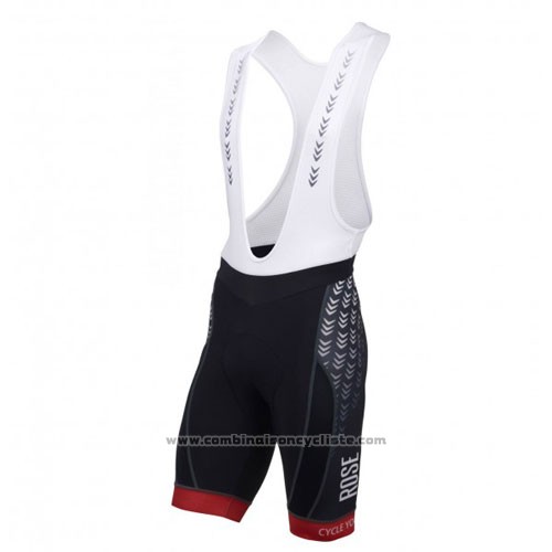2016 Maillot Cyclisme Rose Noir et Rouge Manches Courtes et Cuissard