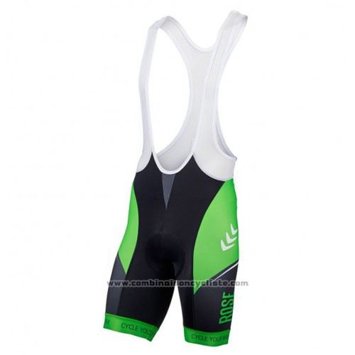 2016 Maillot Cyclisme Rose Vert et Noir Manches Courtes et Cuissard