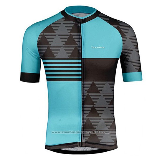 2019 Maillot Cyclisme Runchita Azur Gris Manches Courtes et Cuissard