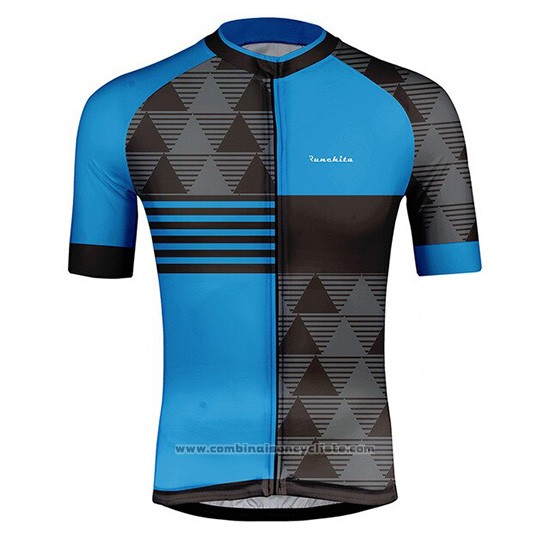 2019 Maillot Cyclisme Runchita Bleu Noir Manches Courtes et Cuissard