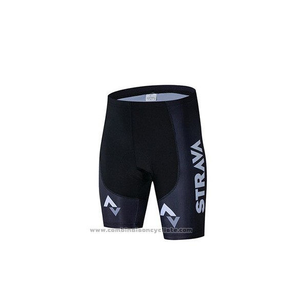 2019 Maillot Cyclisme STRAVA Bleu Manches Courtes et Cuissard