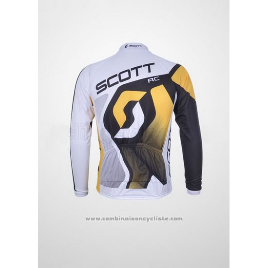 2012 Maillot Cyclisme Scott Blanc Manches Longues et Cuissard