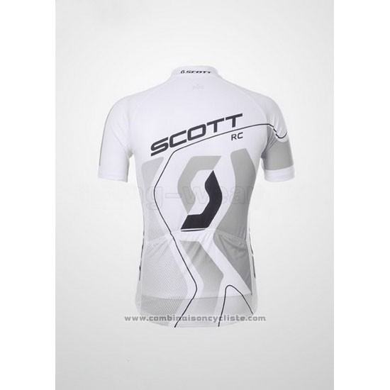 2012 Maillot Cyclisme Scott Blanc et Gris Manches Courtes et Cuissard